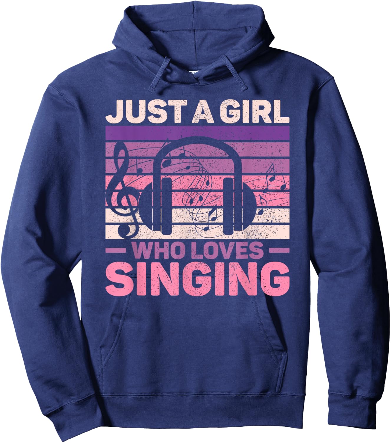 Just A Girl Who Loves Singing Women Music Lovers Teen Singer Hoodie - Hoodie | Navy