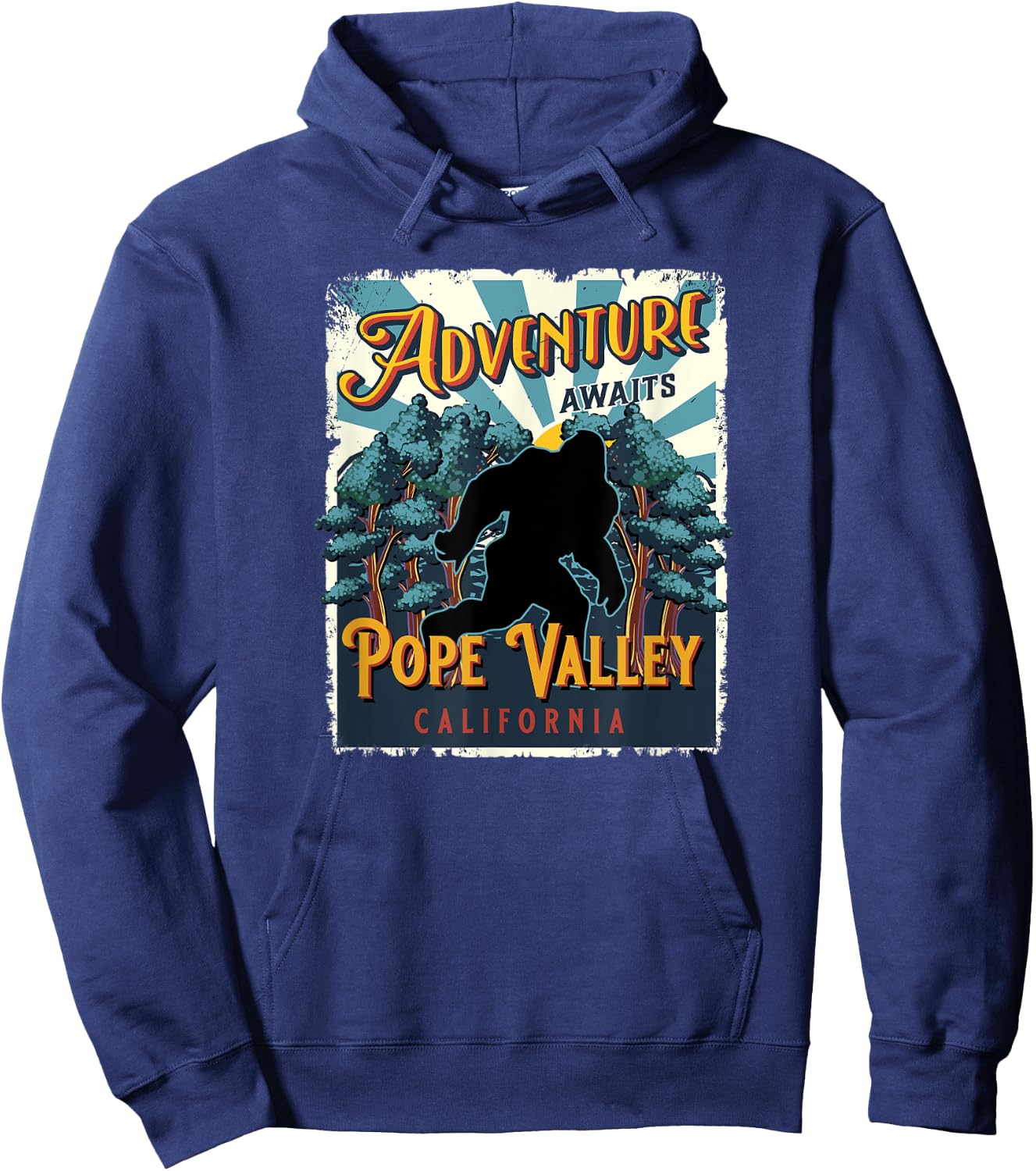 Pope Valley California Sasquatch Bigfoot Big Foot Souvenir Hoodie - Hoodie | Navy