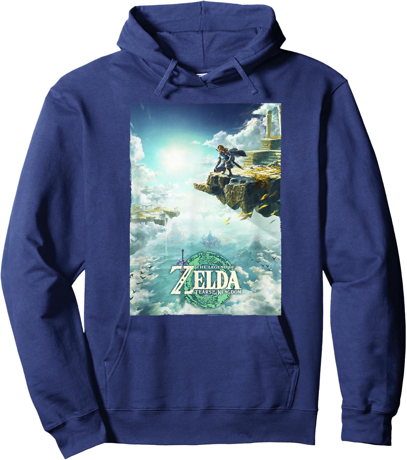 The Legend of Zelda Tears of The Kingdom Cloudy Link Poster Hoodie - Hoodie | Navy