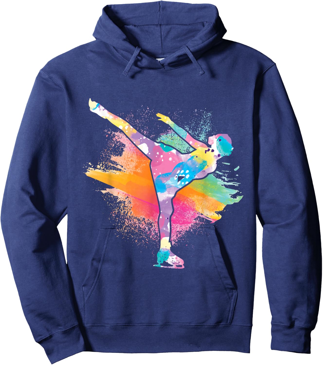 Colorful Figure Skater - Ice Skating Skates Winter Hoodie - Hoodie | Navy