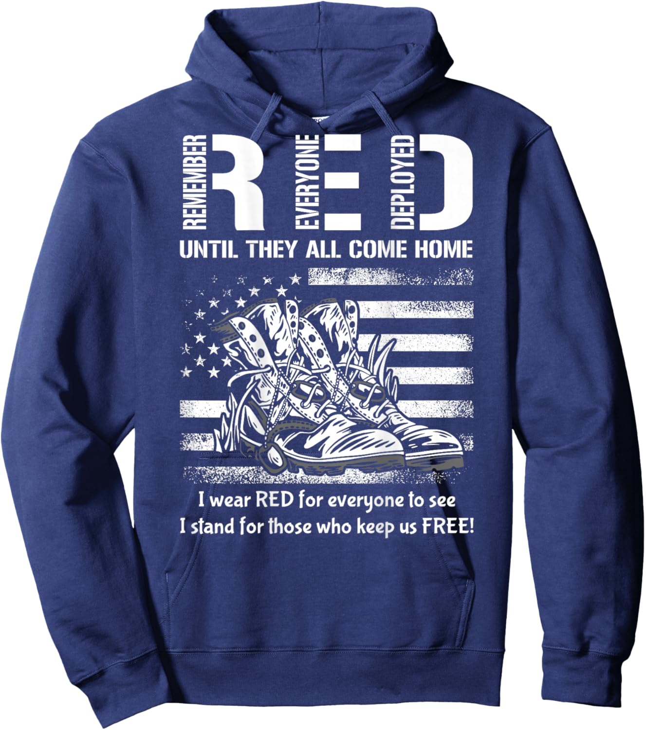 Vintage Red Friday Until They Come Home USA American Flag Hoodie - Hoodie | Navy
