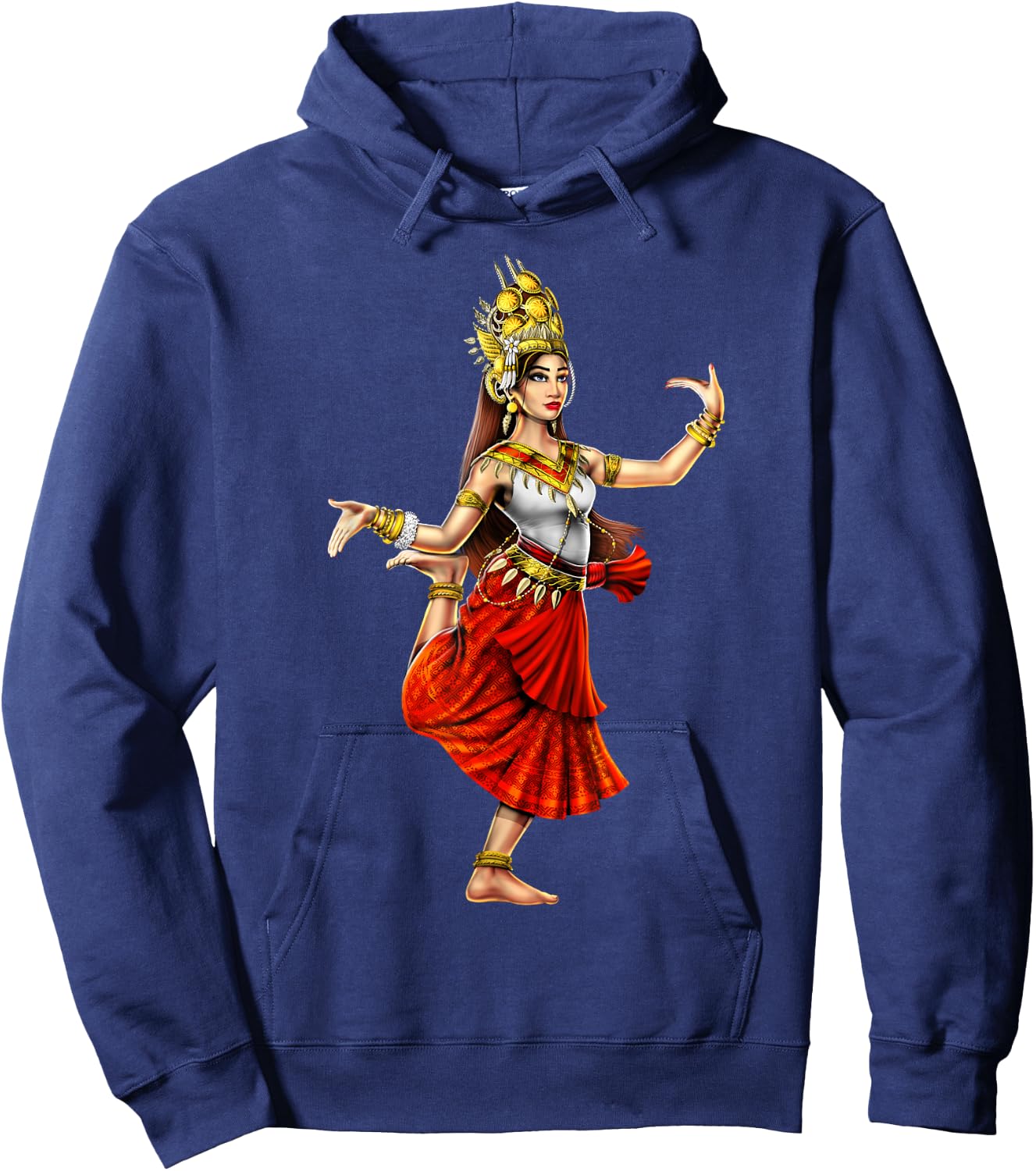 Cambodian Khmer Traditional Dance Girl Apsara Hoodie - Hoodie | Navy