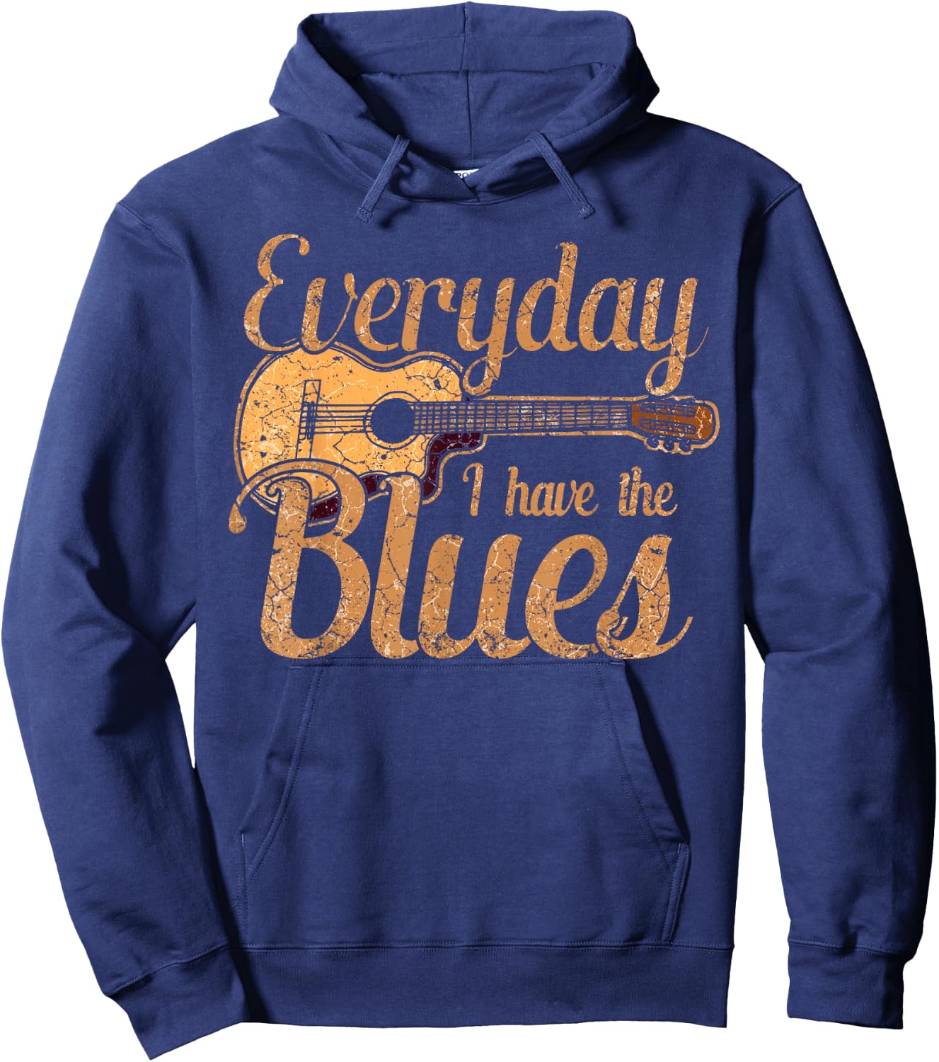 Blues Music Band Lover Vintage Guitar Teacher Funny Blues Hoodie - Hoodie | Navy