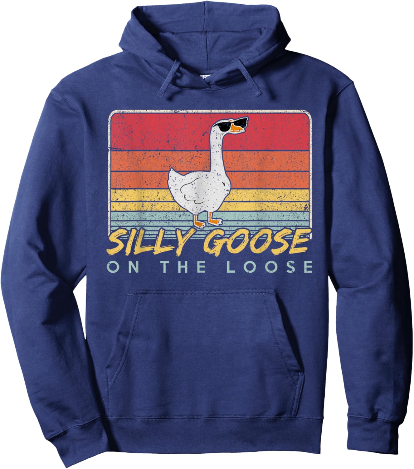 Graphic Men, Funny Shirts , Silly Goose Hoodie - Hoodie | Navy