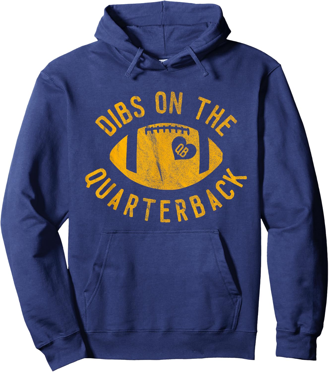 Dibs On The Quarterback Funny Football Wife Girlfriend Love Hoodie - Hoodie | Navy