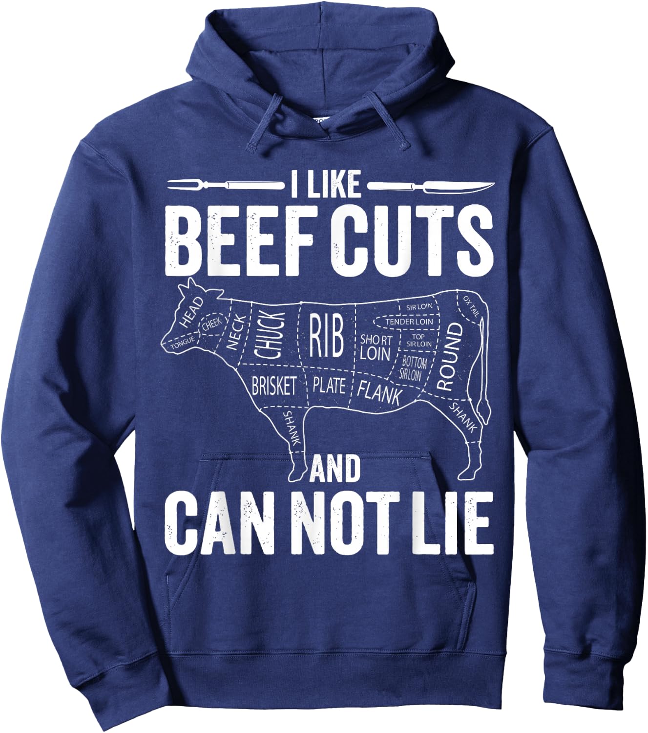 I like Beef Cuts and I can not Lie Funny Barbeque Hoodie - Hoodie | Navy