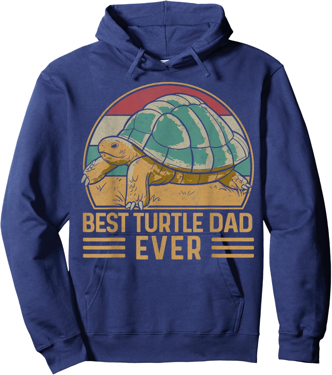 Sea Turtle Tortoise Dad Retro Vintage Best Turtle Dad Ever Hoodie - Hoodie | Navy