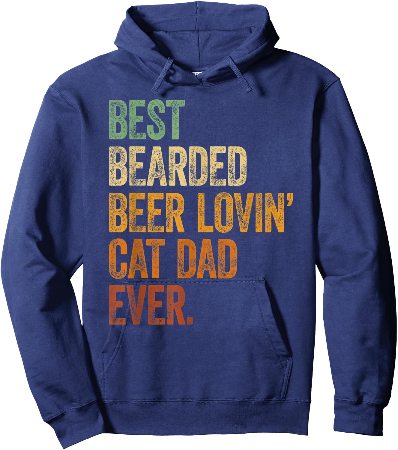 Best Bearded Beer Lovin Cat Dad Shirt Pet Lover Owner Gifts Hoodie - Hoodie | Navy