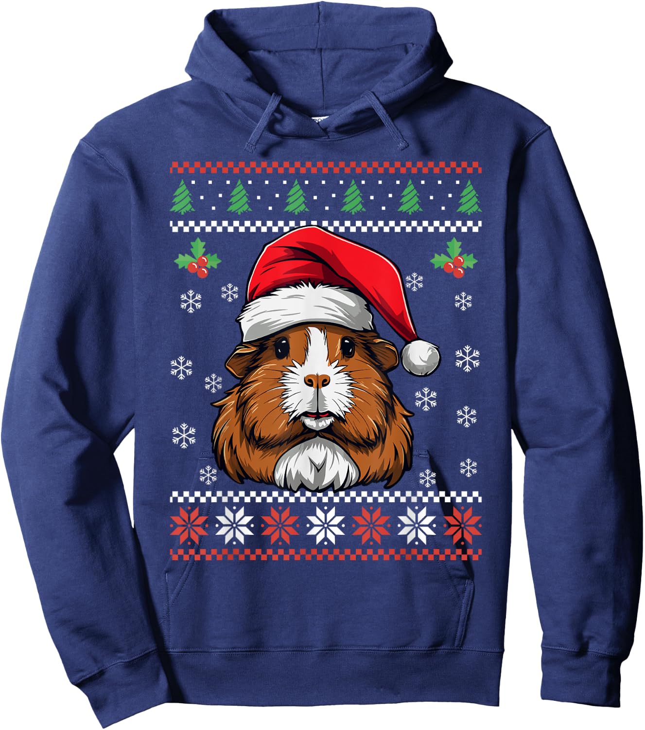 Guinea Pig Ugly Christmas Sweater Xmas for Adults Kids Hoodie - Hoodie | Navy