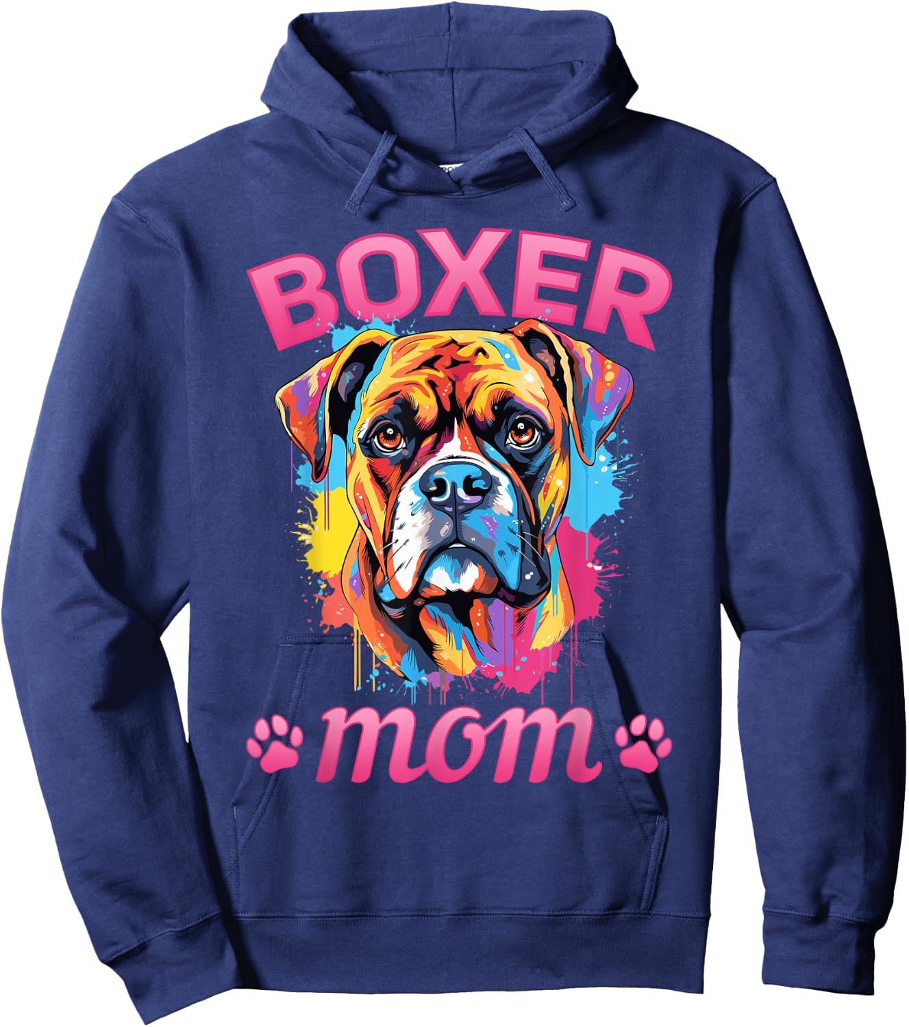 Boxer Dog Breed Pet - Boxer mom Women Girls Kids Hoodie - Hoodie | Navy