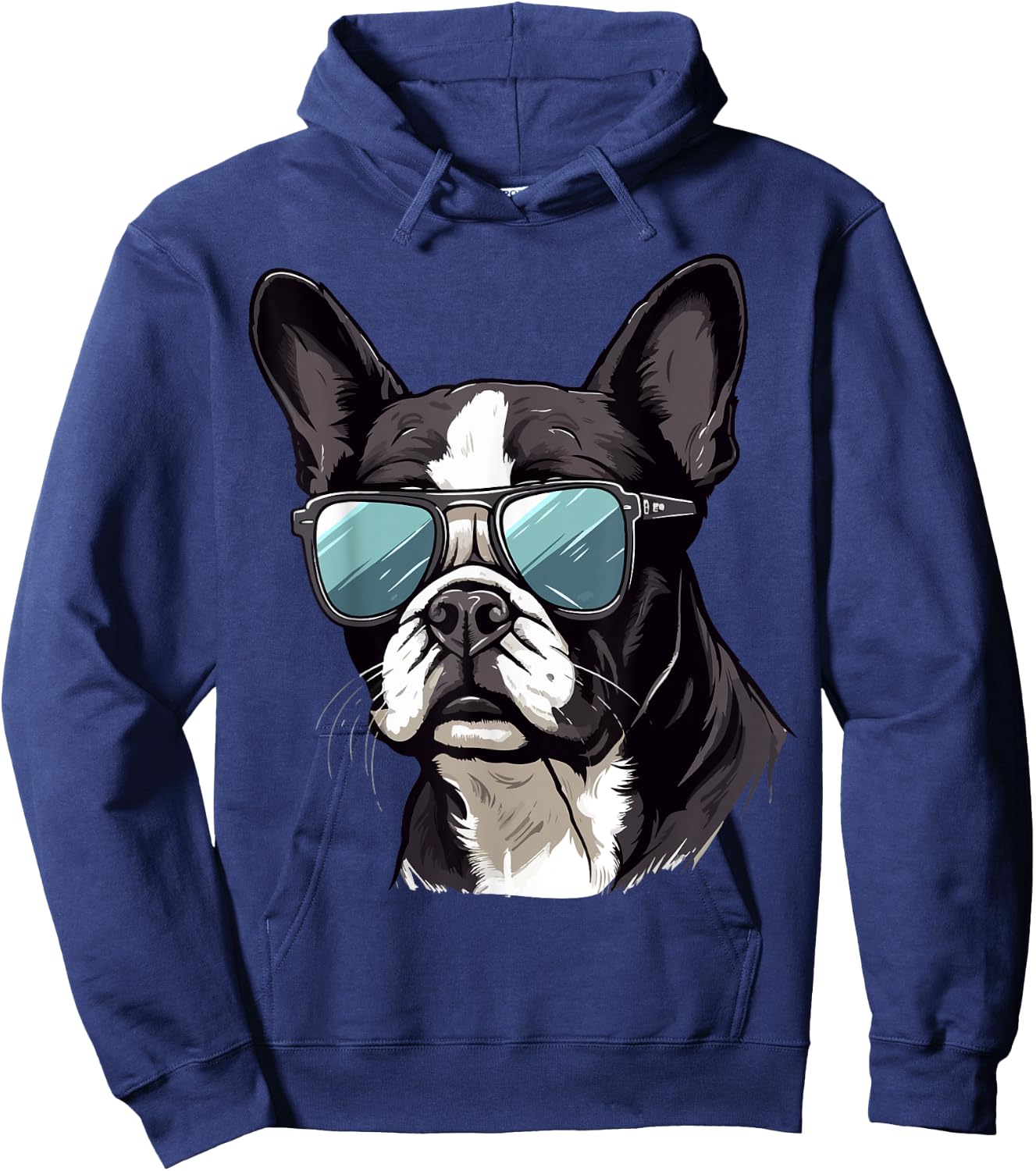 Boston Terrier Bostie Dog Breed Pet with Sunglasses Women Kids Hoodie - Hoodie | Navy