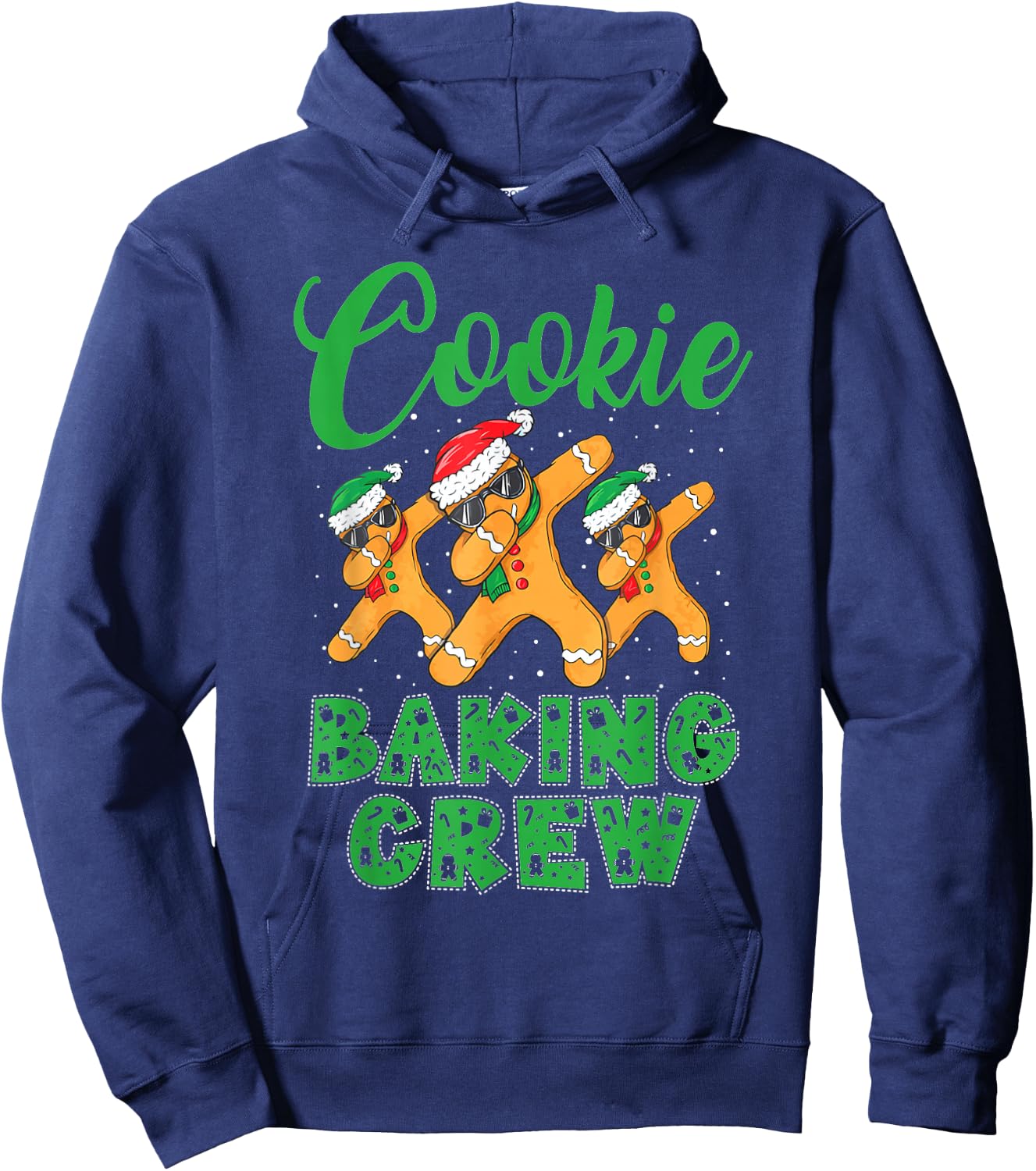 Cookie Baking Crew Dabbing Gingerbread Men Christmas Hats Hoodie - Hoodie | Navy