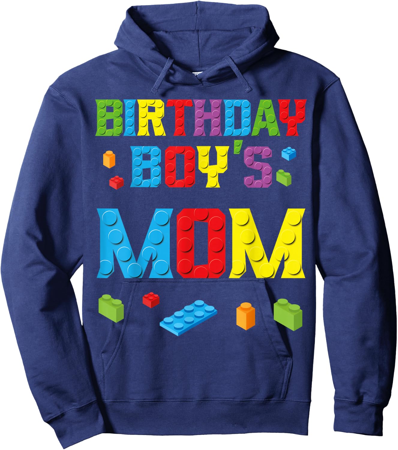 Master Builder Birthday Boy's Mom Building Bricks Blocks Small Hoodie - Hoodie | Navy