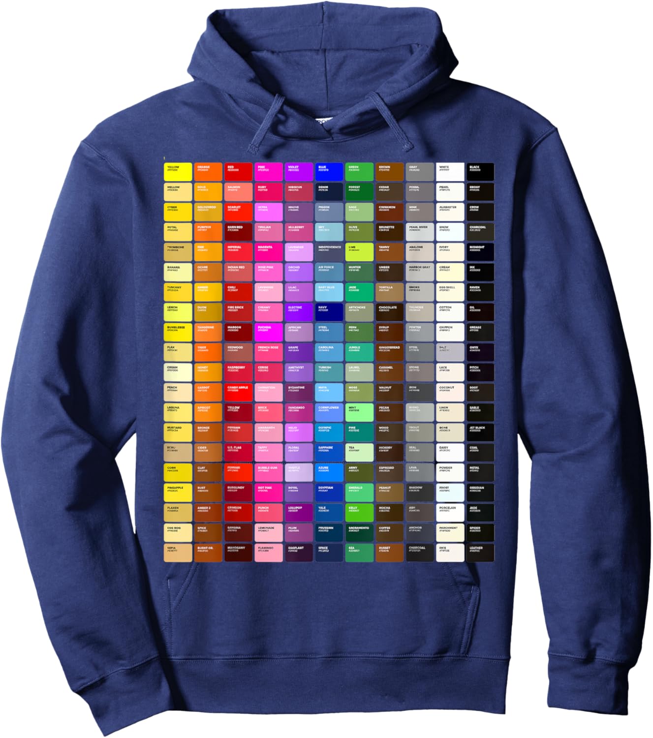 Color Chart Hex Codes Hoodie - Hoodie | Navy