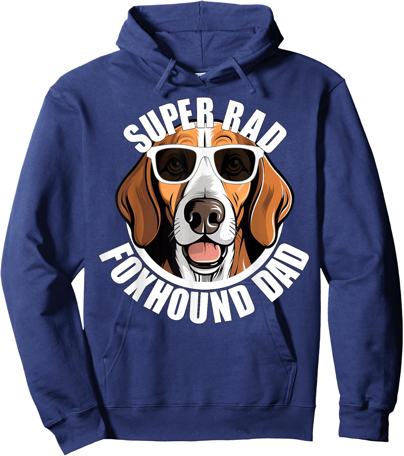 American Foxhound Dad Cute Dog in Sunglasses Funny Super Rad Hoodie - Hoodie | Navy