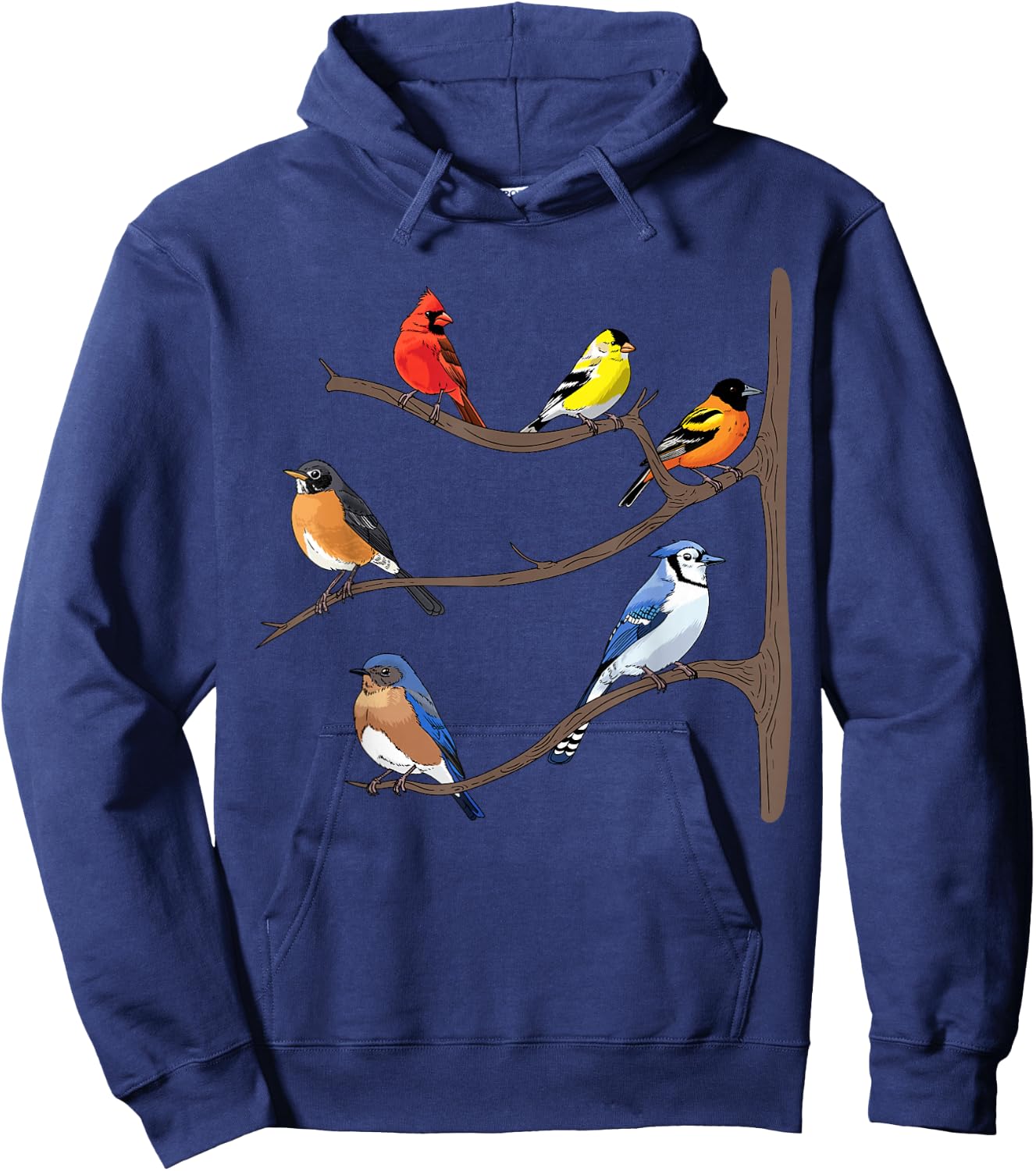 Birds On A Branch Birding Bird-Watching Birder Bird Watcher Hoodie - Hoodie | Navy