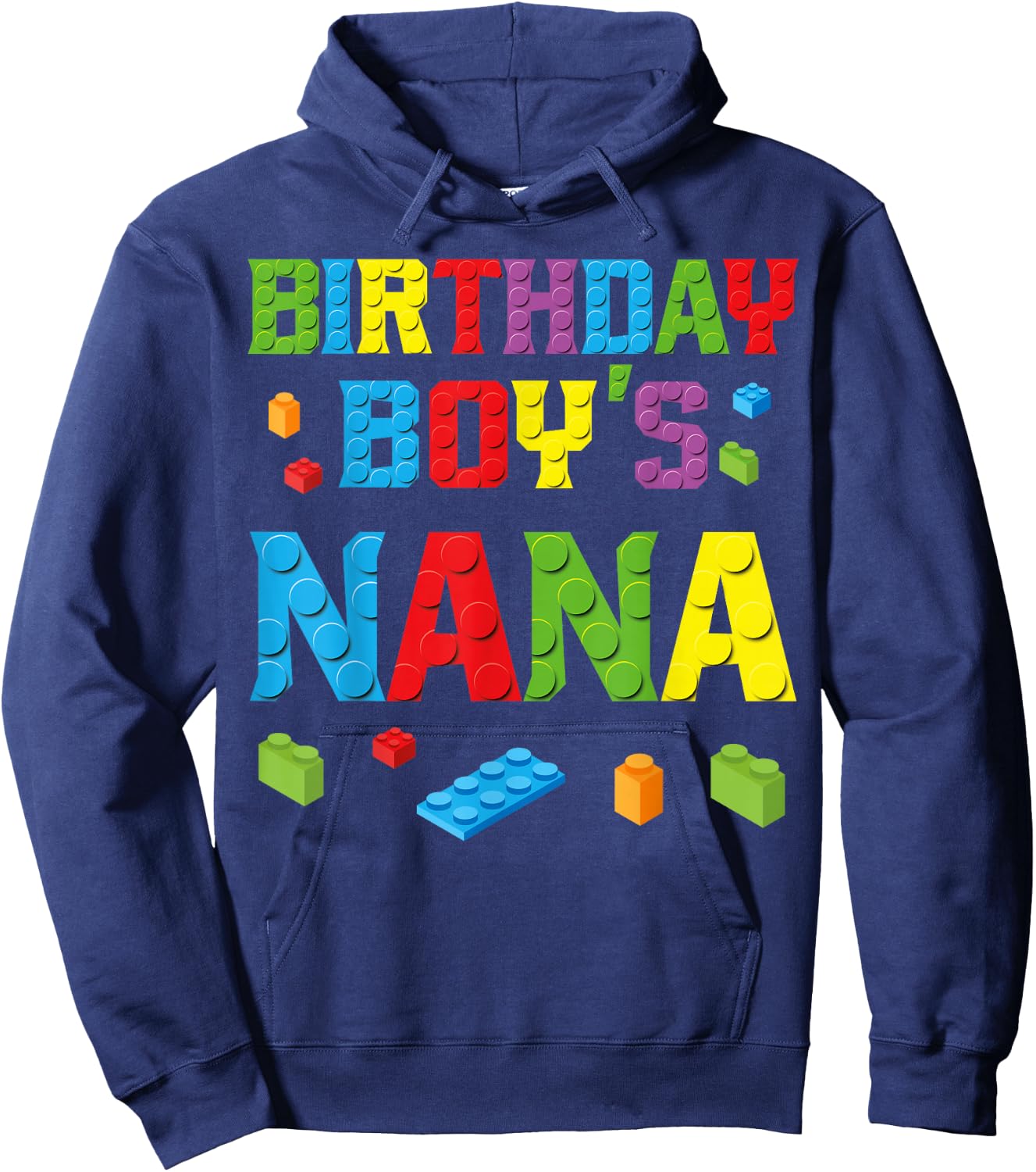 Master Builder Birthday Boy's Nana Building Bricks Blocks Hoodie - Hoodie | Navy