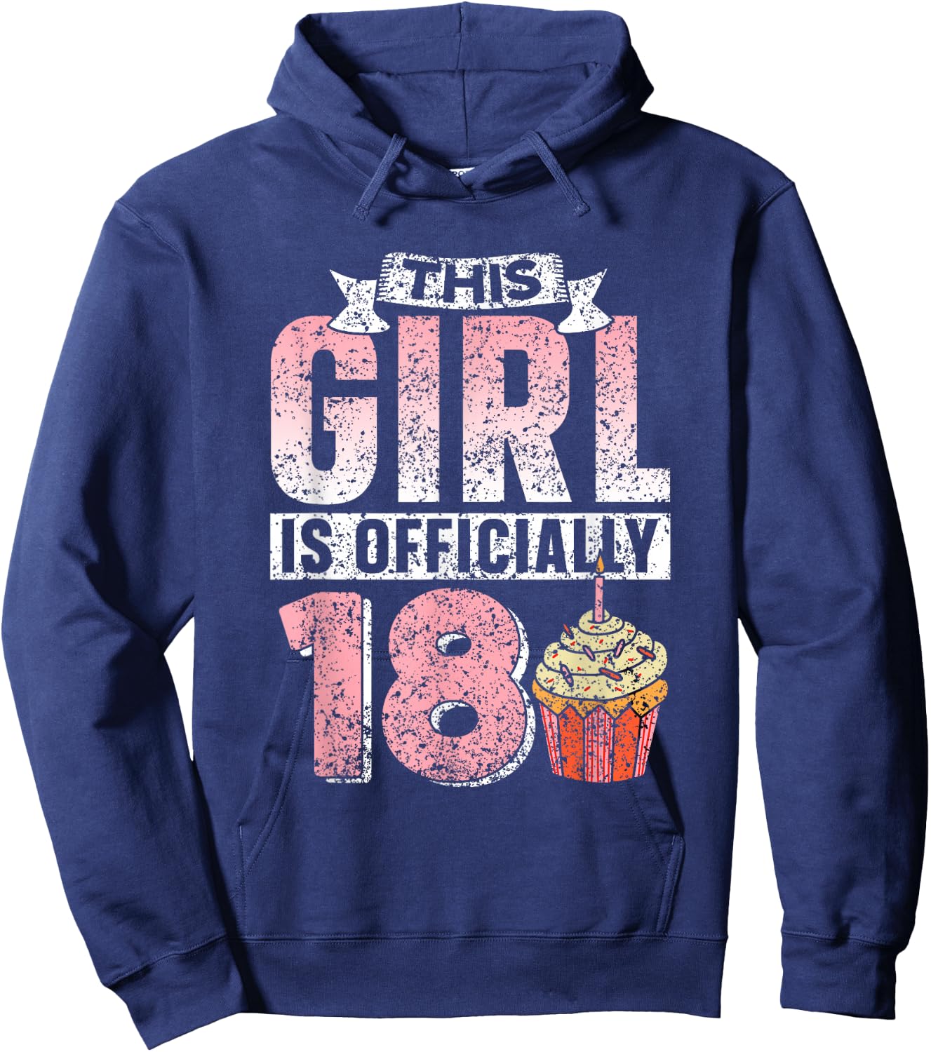 This Girl Is Officially 18 Eighteen Birthday Party Hoodie - Hoodie | Navy