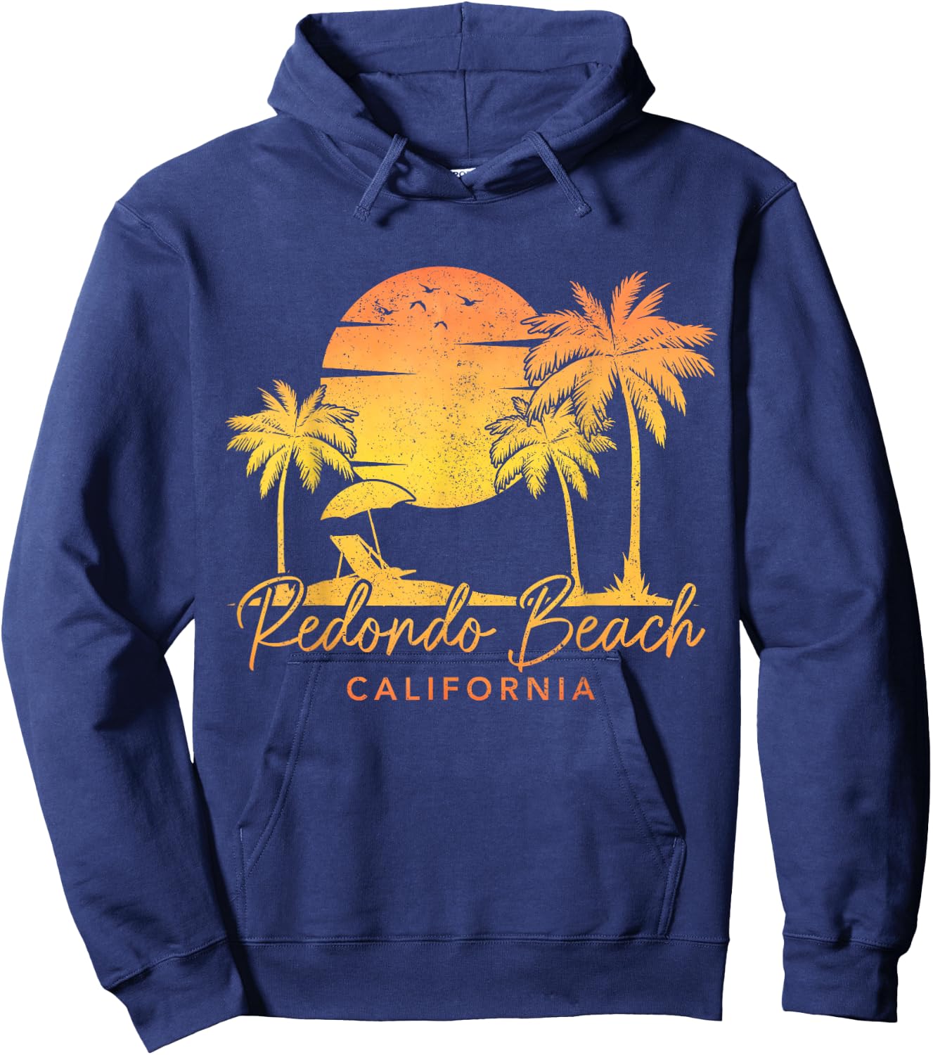 Redondo Beach California CA Surfer Vintage Style Retro Hoodie - Hoodie | Navy