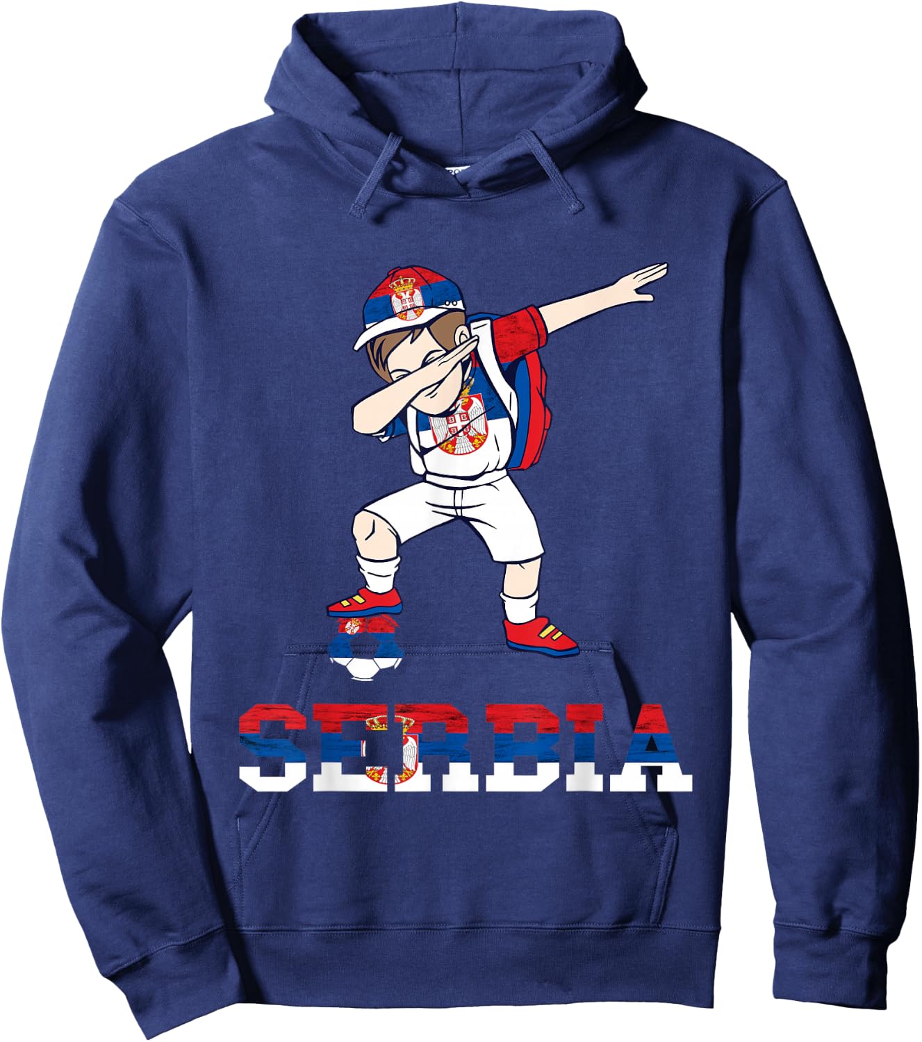 Boy Serbian Flag Serbian Roots Serbia Serbian Soccer Team Hoodie - Hoodie | Navy