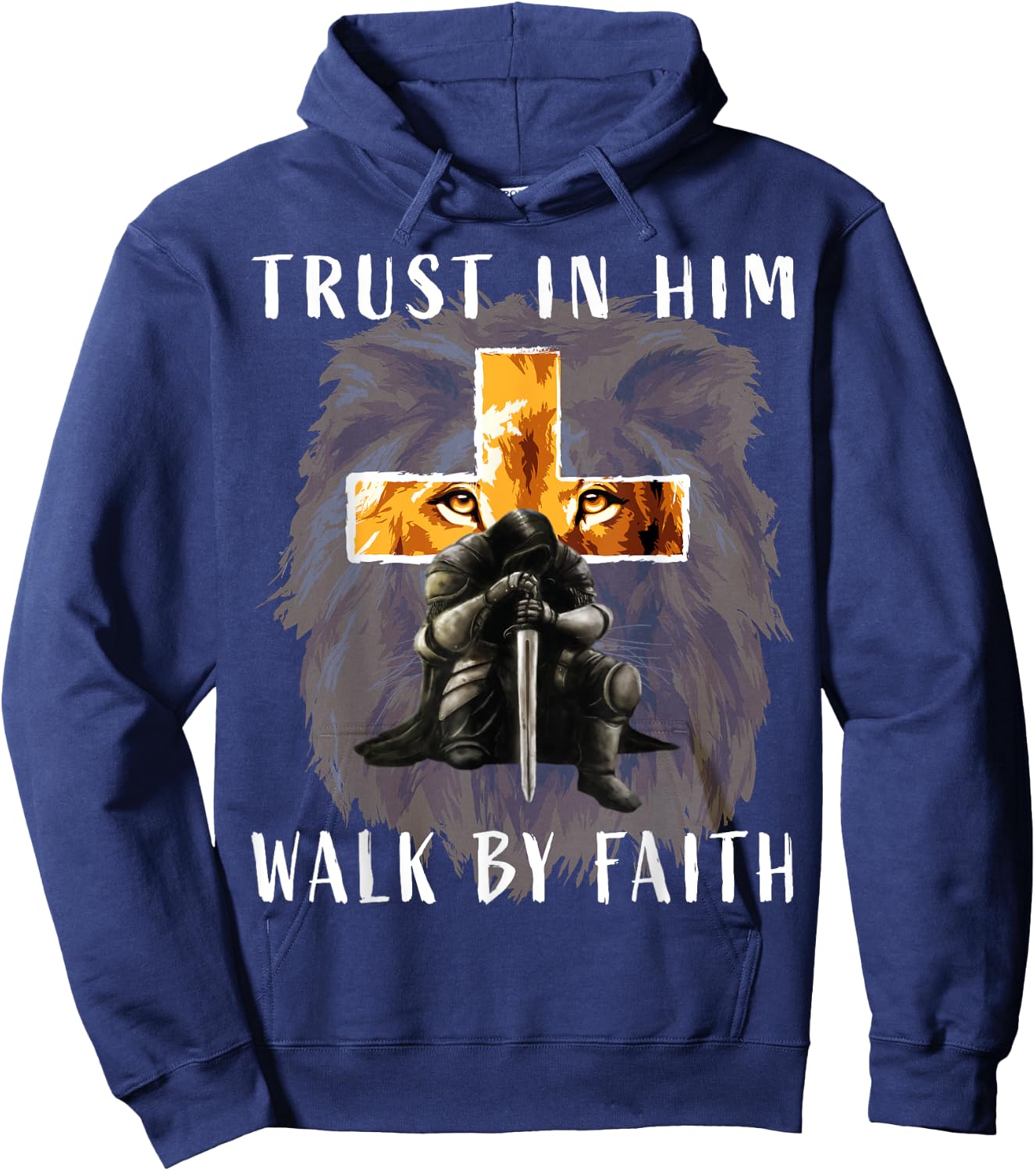 Trust Walk by Faith Christian Religious Sayings Graphic Men Hoodie - Hoodie | Navy