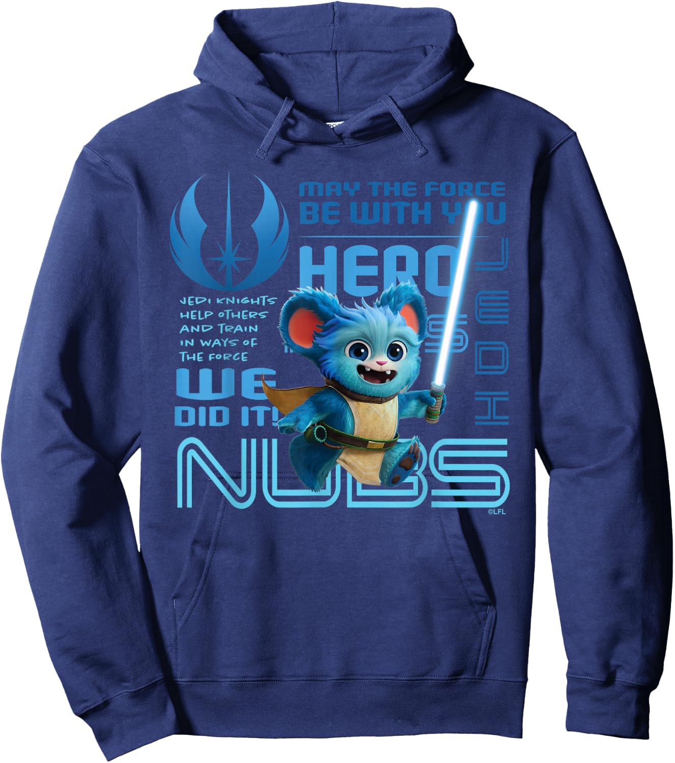 Star Wars Young Jedi Adventures Nubs Jedi Hero & Lightsaber Hoodie - Hoodie | Navy