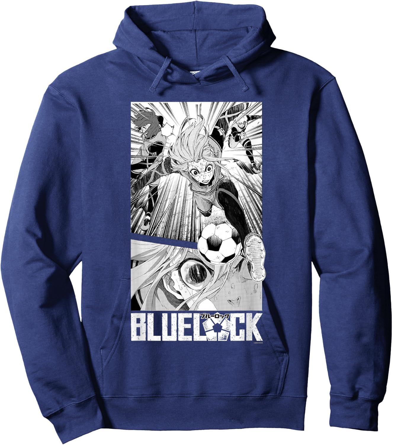 Blue Lock Hyoma Chigiri Running Through Big Chest Portrait Hoodie - Hoodie | Navy