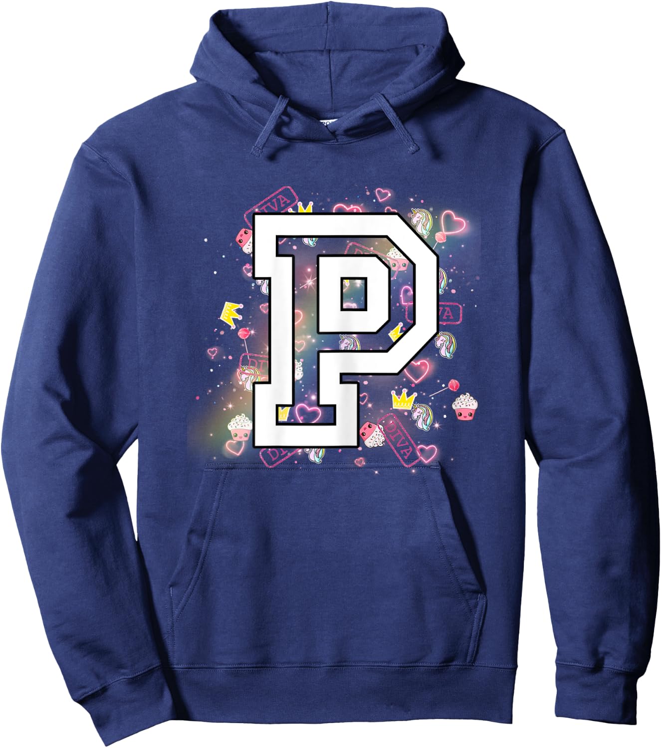 Kids Letter P Clothing For a Girl Who's Name Starts With P Hoodie - Hoodie | Navy