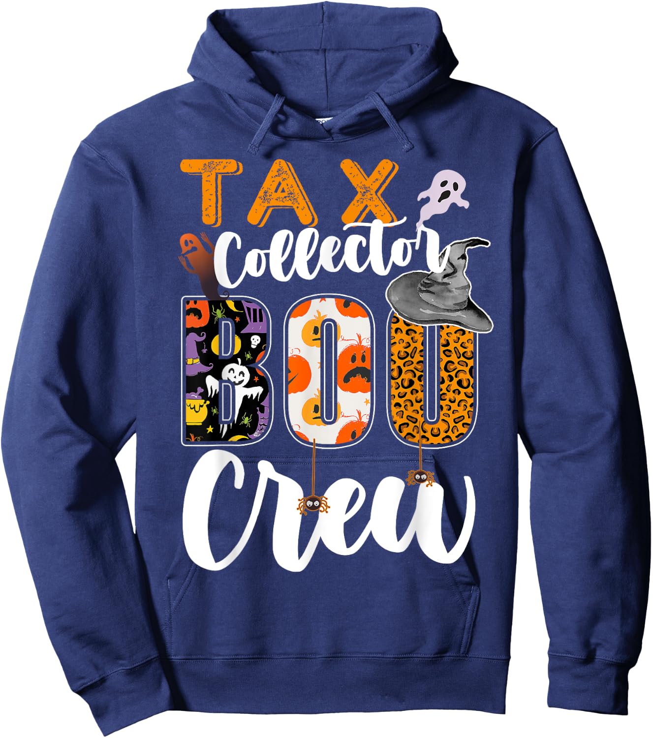 Tax Collector Boo Crew Halloween Matching Tax Officer Hoodie - Hoodie | Navy