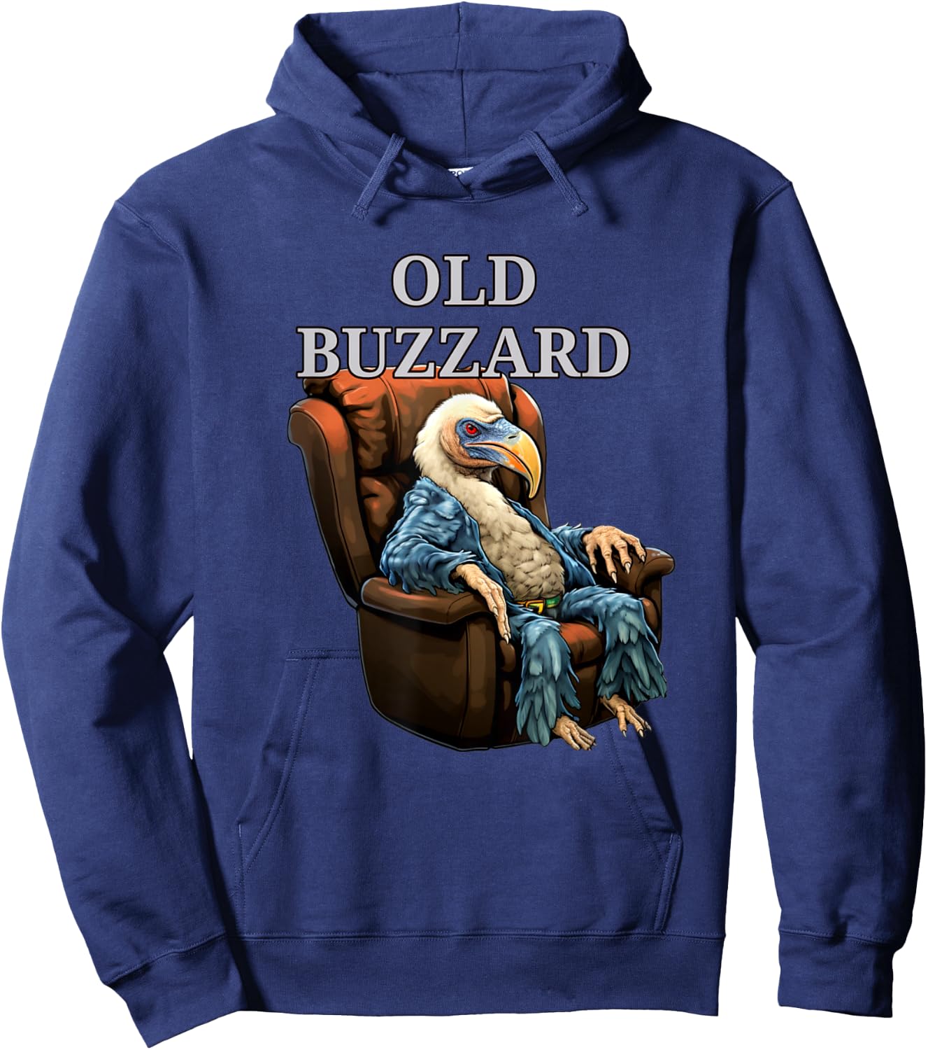 Funny Old Buzzard Bird Old Man Grandpa Recliner Dads Joke Hoodie - Hoodie | Navy