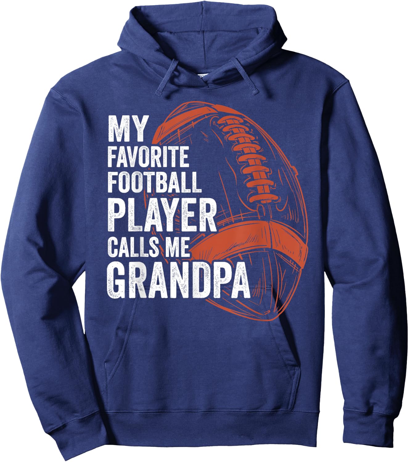 Funny Retro My Favorite Football Player Calls Me Grandpa Hoodie - Hoodie | Navy