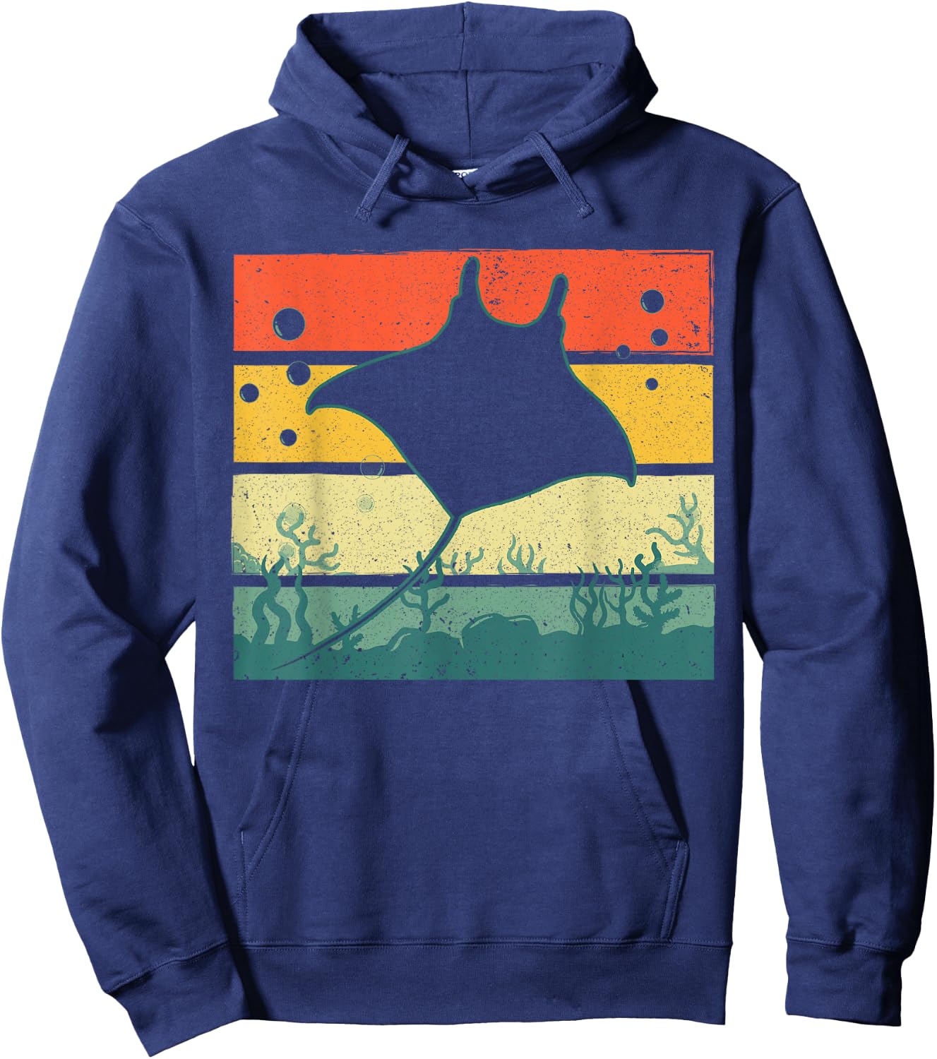 Funny Stingray Design Women Kids Ocean Animal Lovers Hoodie - Hoodie | Navy