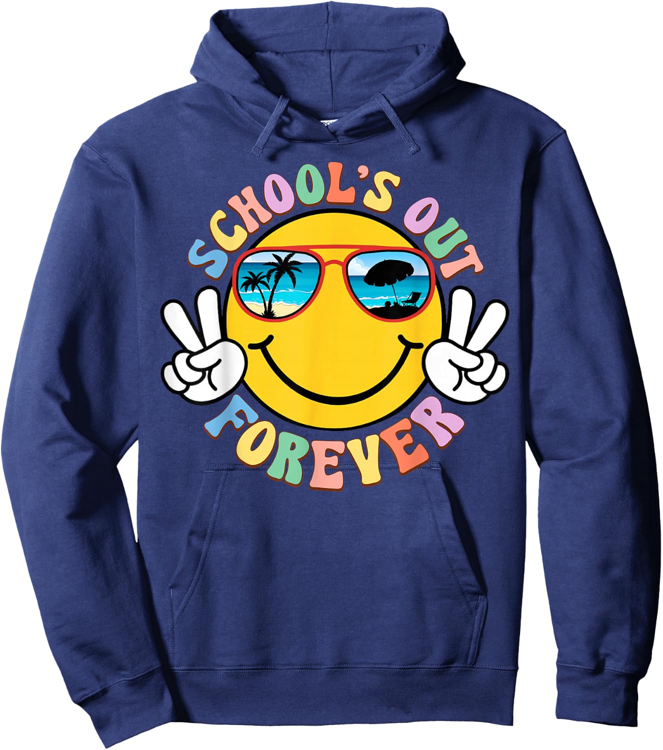 Retro Groovy School's Out Forever Retired Teacher Retirement Hoodie - Hoodie | Navy