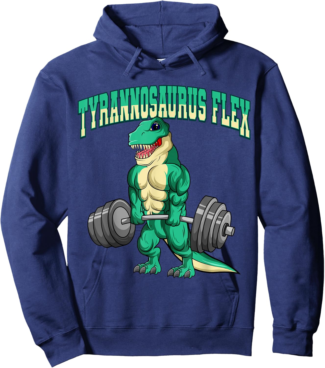 Bodybuilding Fitness Tyrannosaurus Flex Dinosaur Dino T-Rex Hoodie - Hoodie | Navy