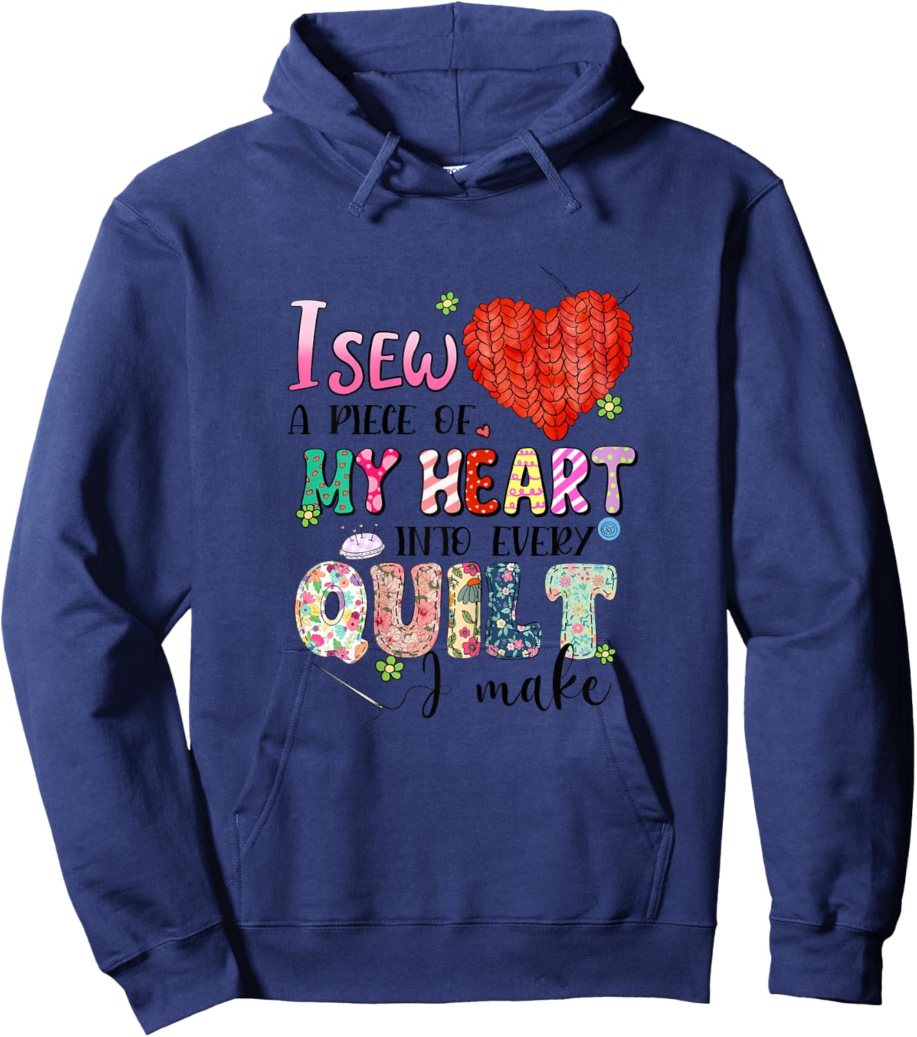 Sewing Mom Quilting Yarn Graphic Seamstress Sewing Themed Hoodie - Hoodie | Navy