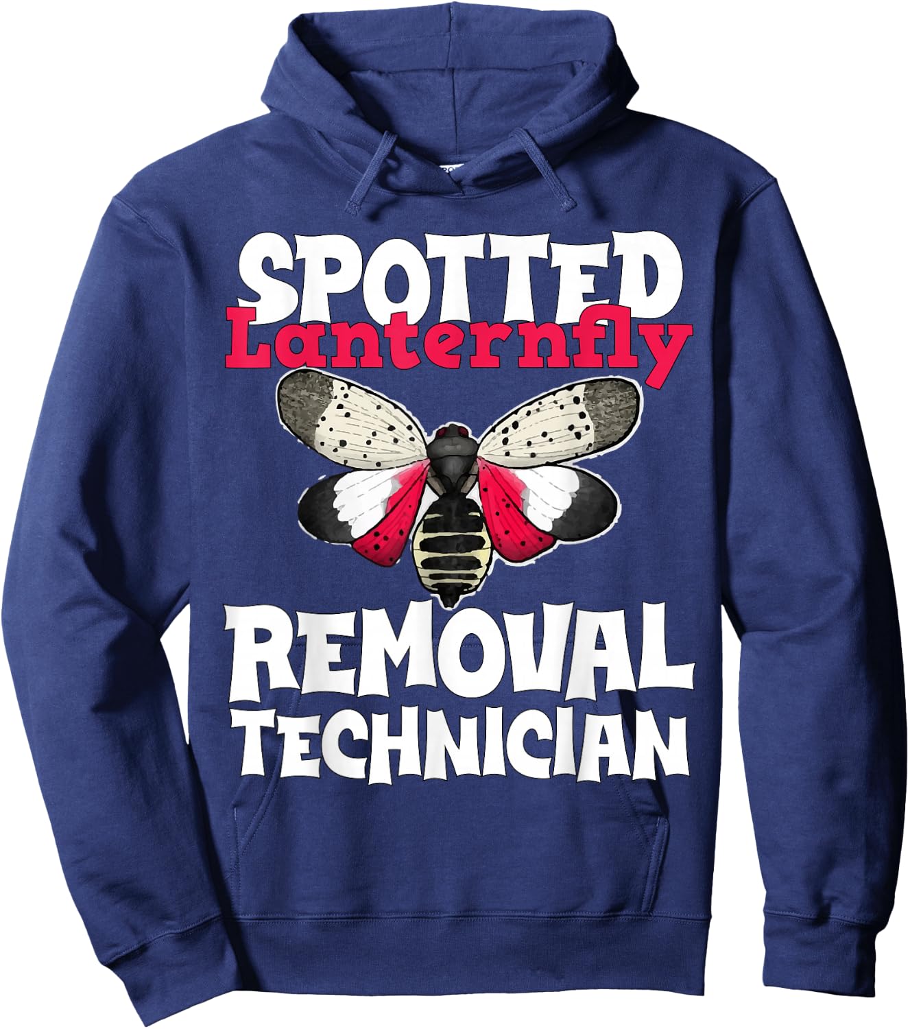 Spotted Lanternfly Trap and Insect Spray Design Lantern Fly Hoodie - Hoodie | Navy