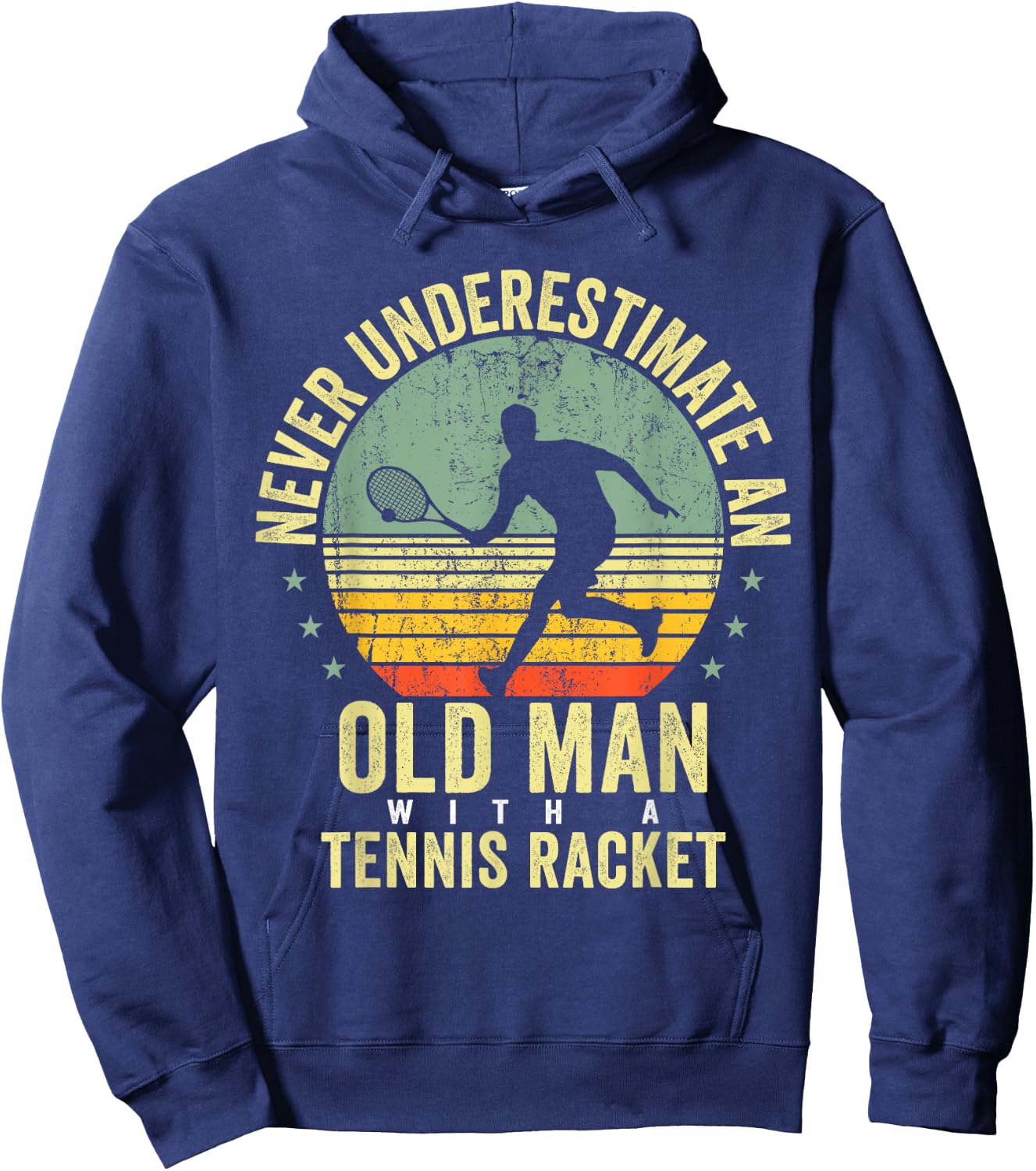 Tennis Shirt Women Kids Grandpa Tennis Player Racket Hoodie - Hoodie | Navy