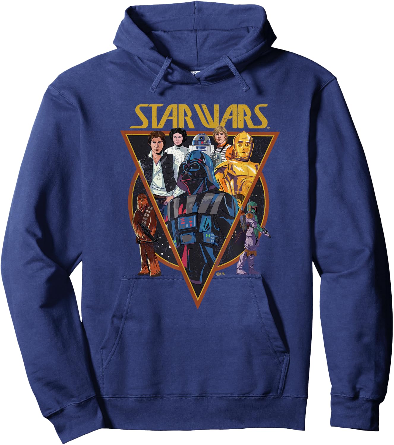 Star Wars Classic Art Characters and Logo Retro Vintage Hoodie - Hoodie | Navy