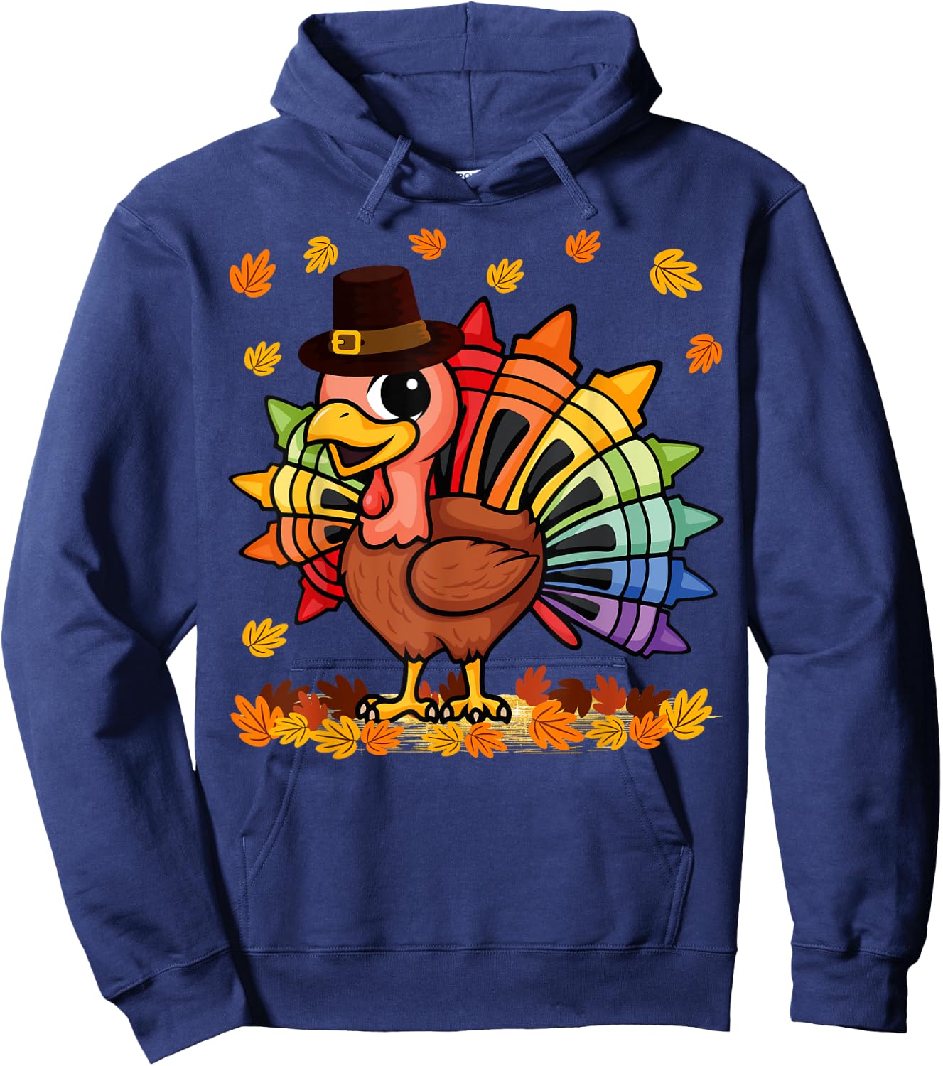 Funny Turkey Thanksgiving Turkey Art Teacher Men Women Hoodie - Hoodie | Navy