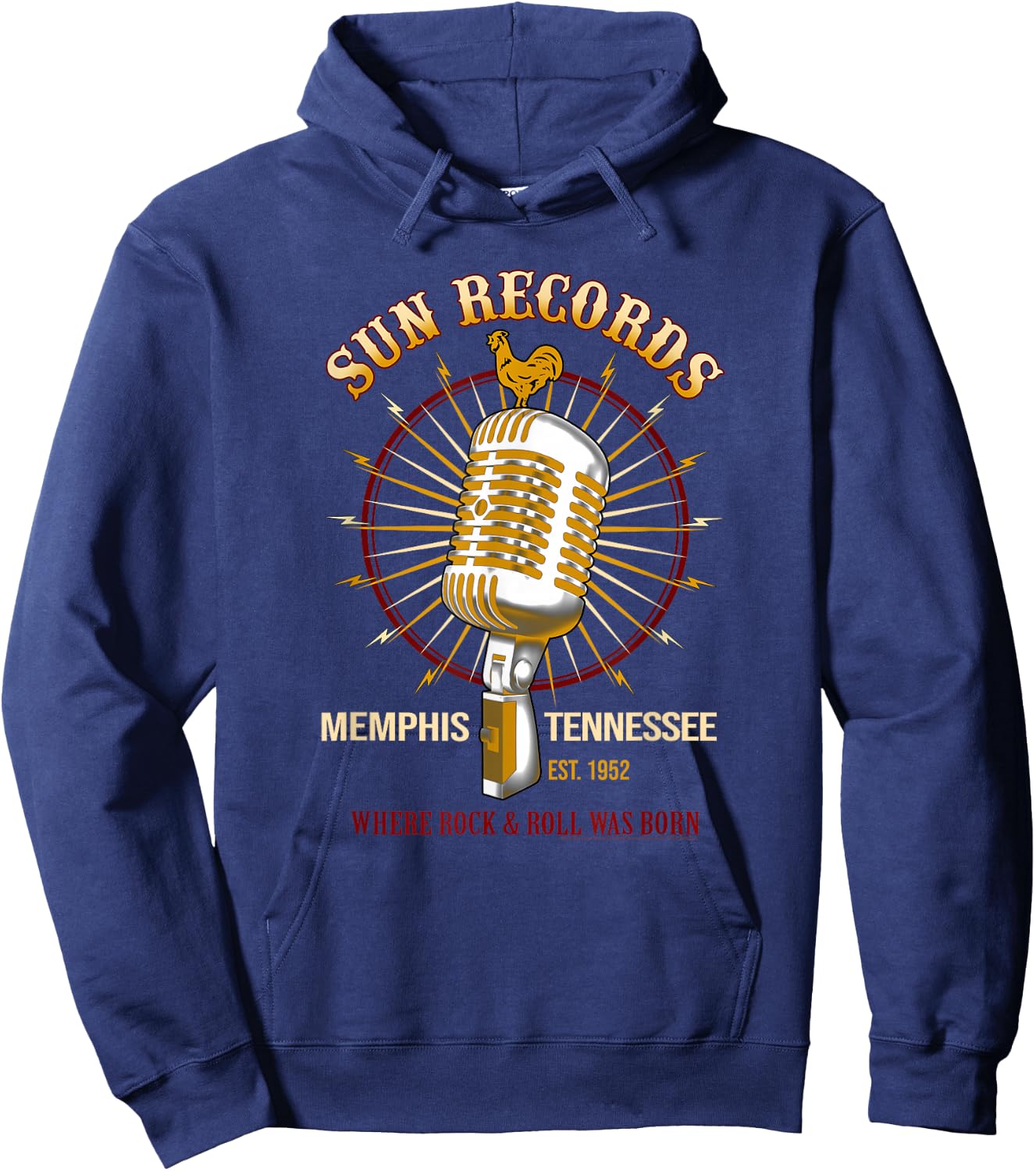 Sun Records Studio Mic Logo Hoodie - Hoodie | Navy
