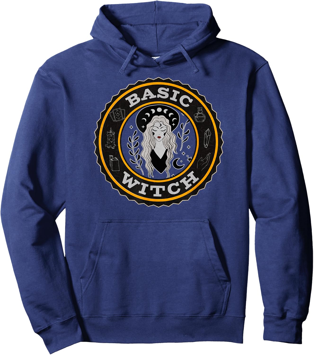 Pretty Halloween Basic Witch with Witchy Things Halloween Hoodie - Hoodie | Navy