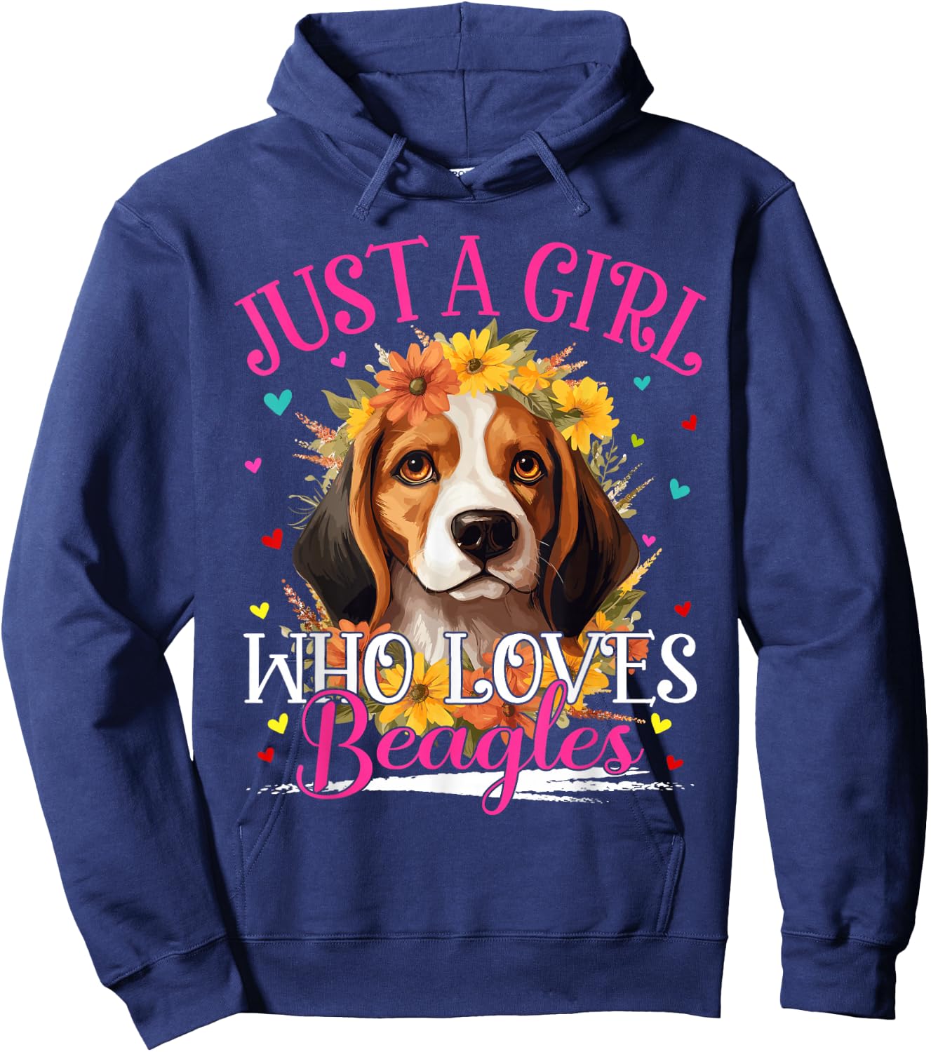 Just A Girl Who Loves Beagles Dog Girls Hoodie - Hoodie | Navy