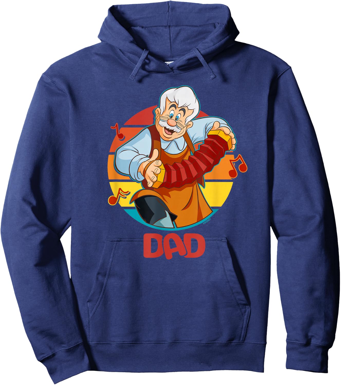 Disney Pinocchio Geppetto Dad Accordion Father’s Day Hoodie - Hoodie | Navy