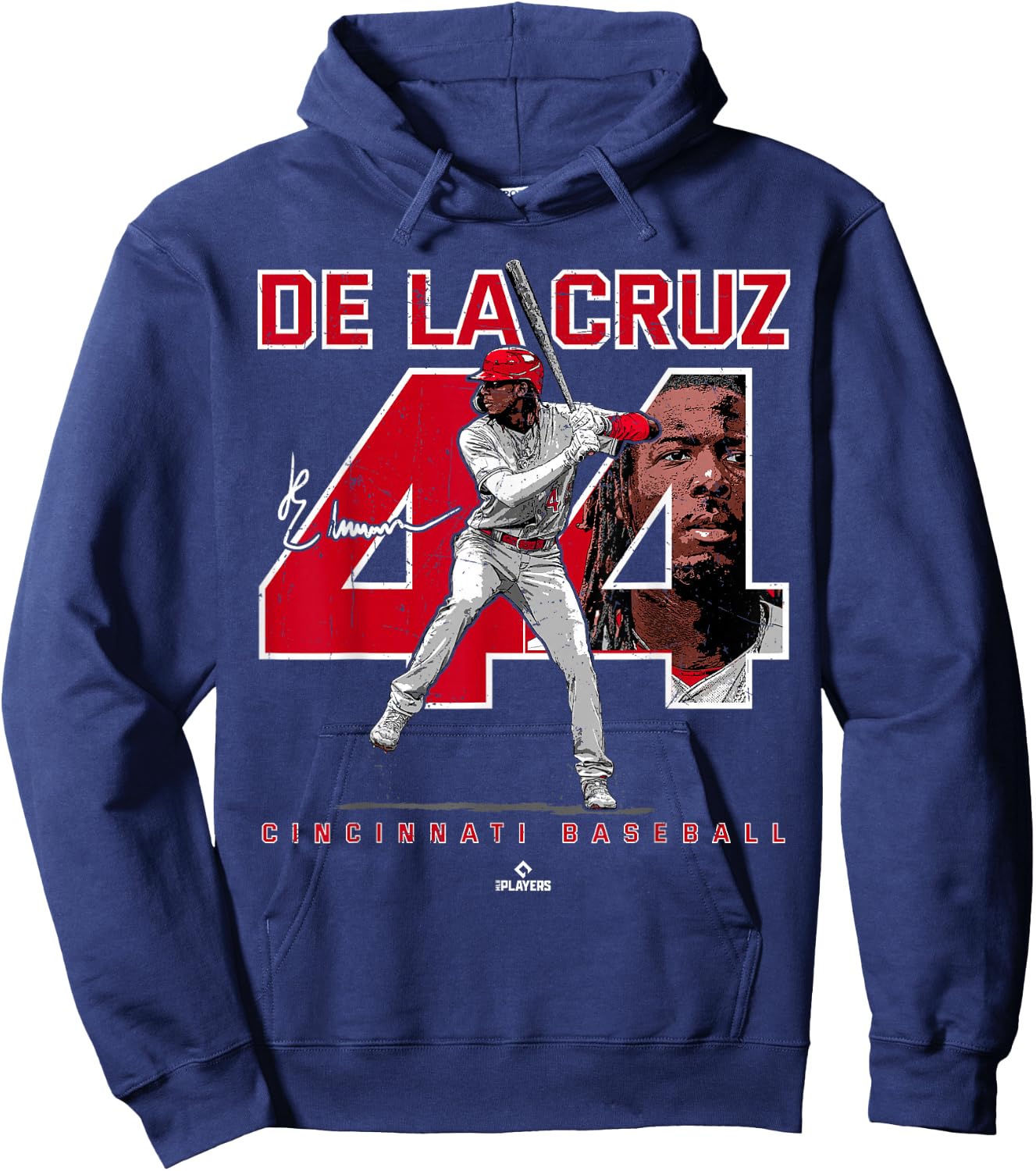 BallPark MVP -Adult Black Baseball Player - Small - Short Sleeve - - Cincinnati - Elly De La Cruz Hoodie - Hoodie | Navy