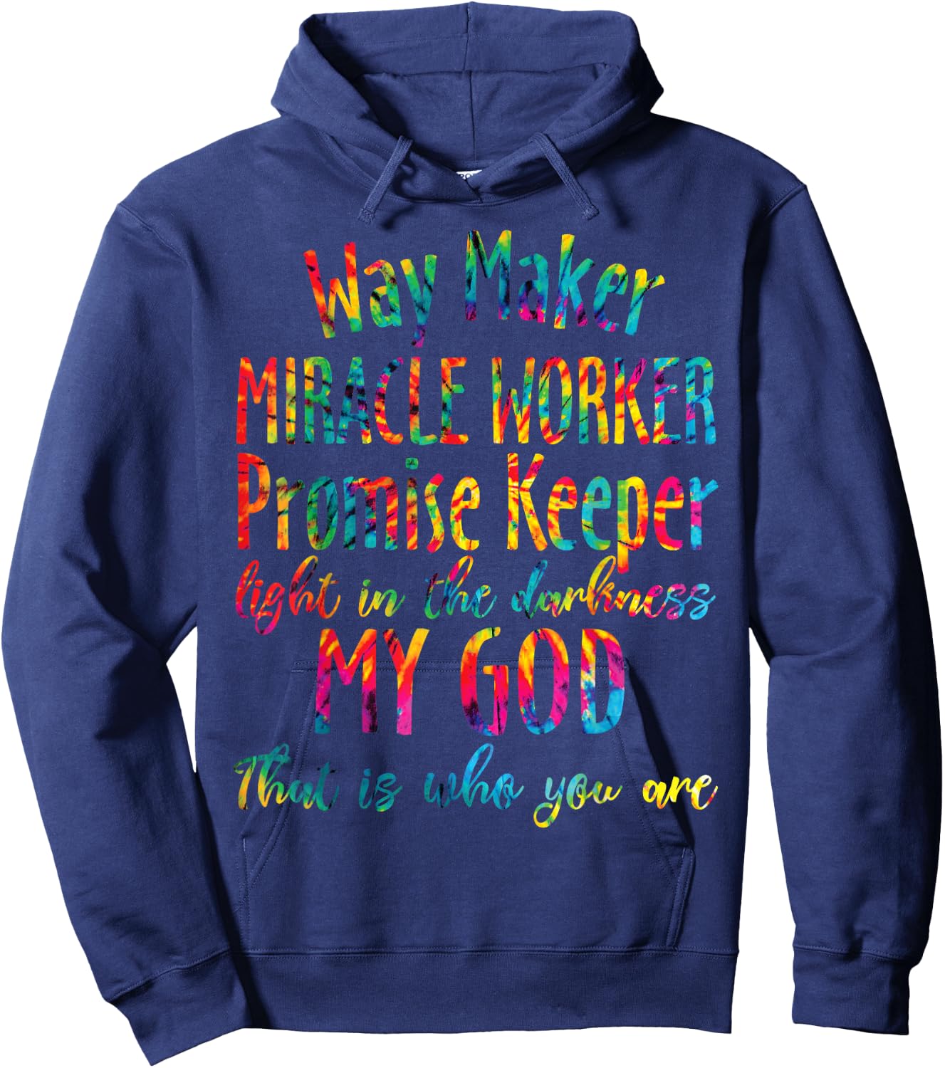 Christian Bible Verse Waymaker Miracle Worker Promise Keeper Hoodie - Hoodie | Navy