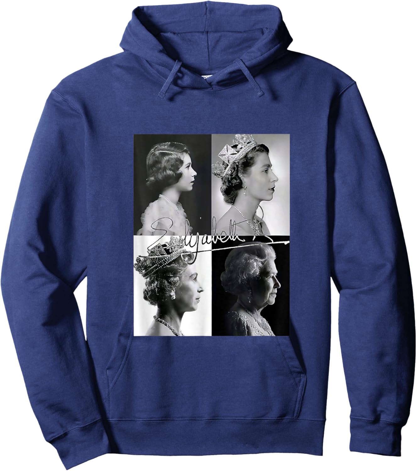 Queen II Elizabeth England Queen of England Hoodie - Hoodie | Navy