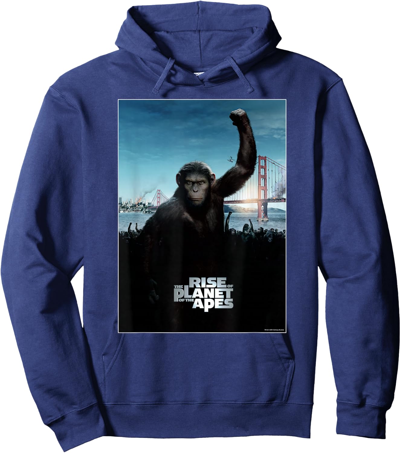 Rise of the Planet of the Apes Caesar Ape Army Movie Poster Hoodie - Hoodie | Navy