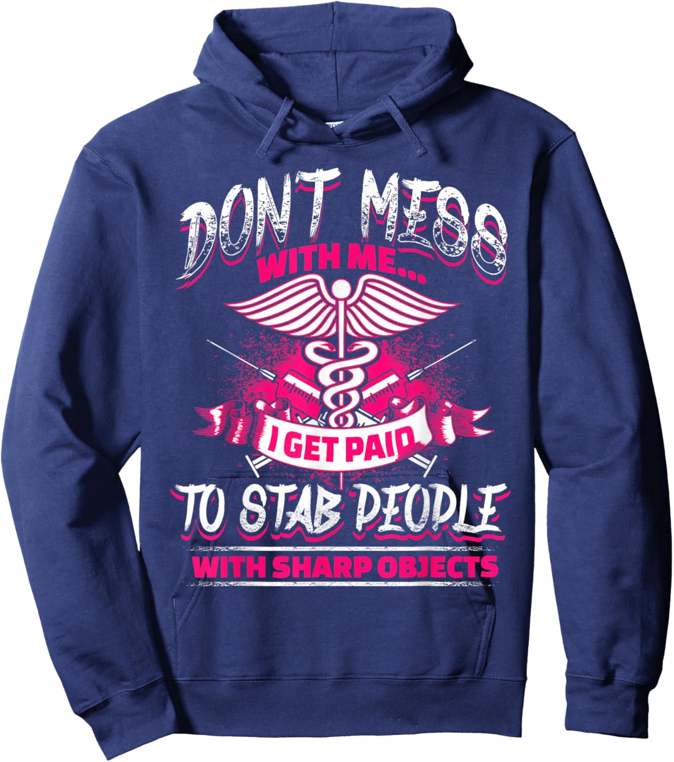 STAB PEOPLE Funny Nurses Nursing RN LVN Hoodie - Hoodie | Navy