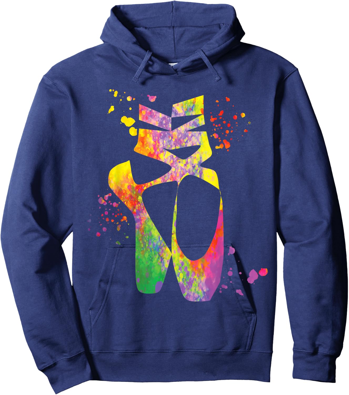 Ballet Shoes Dancer Colorsplash Woman Ballerina Hoodie - Hoodie | Navy