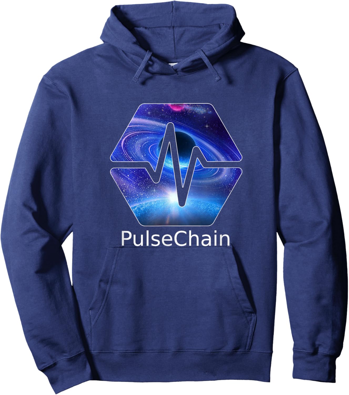PulseChain PLS Cryptocurrency Crypto HEX Space Galaxy Design Hoodie - Hoodie | Navy